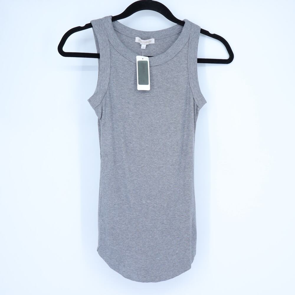 POOKIE & SEBASTIAN Ribbed Tank NWT Heathered Grey Sleeveless Women's S